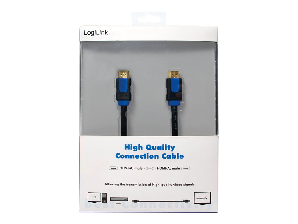 LogiLink - HDMI-Kabel mit Ethernet - HDMI männlich zu HDMI männlich - 3 m