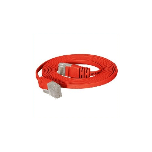 Tecline - Patch-Kabel - RJ-45 (M) zu RJ-45 (M) - 3 m - UTP - CAT 6 - ohne Haken, flach - Rot