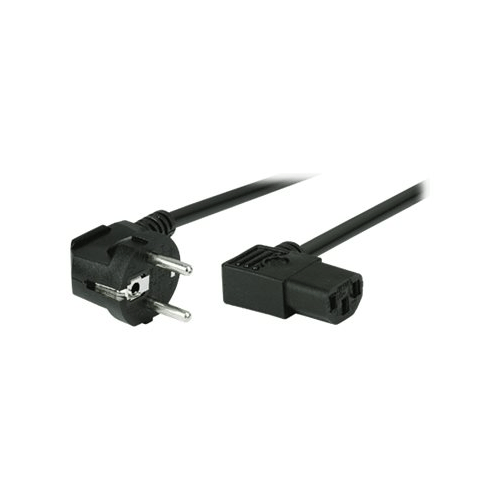 exertis Connect - Stromkabel - power IEC 60320 C13 zu power CEE 7/7 (M) - Wechselstrom 250 V - 10 A - 1.8 m - 90° Stecker - Schwarz