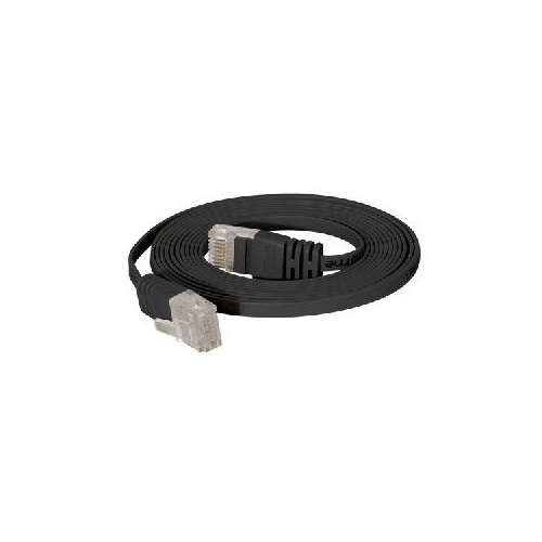 Tecline - Patch-Kabel - RJ-45 (M) zu RJ-45 (M) - 2 m - UTP - CAT 6 - flach - Schwarz