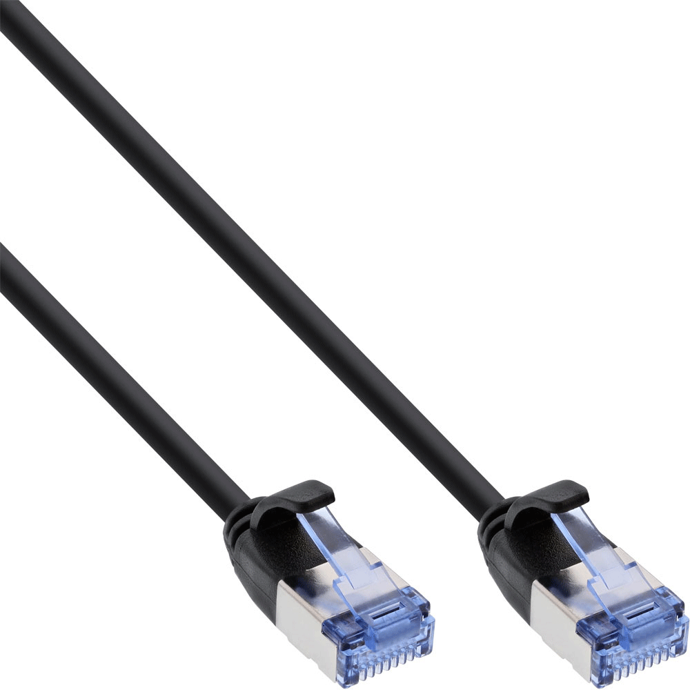 InLine Slim - Patch-Kabel - RJ-45 (M) zu RJ-45 (M) - 1 m - U/FTP, PiMF - CAT 6a - geformt, rund, ohne Haken - Schwarz InLine Slim - Patch-Kabel - RJ-45 (M) zu RJ-45 (M) - 1 m - U/FTP, PiMF - CAT 6a - geformt, rund, ohne Haken - Schwarz