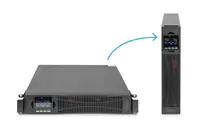 DIGITUS - USV (in Rack montierbar/extern) - online - Wechselstrom 208/220/230/240 V - 2000 Watt - 2000 VA - 1-phasig - RS-232, USB - Ausgangsanschlüsse: 8 - 2U - 48.3 cm (19") - 1.8 m Schnur