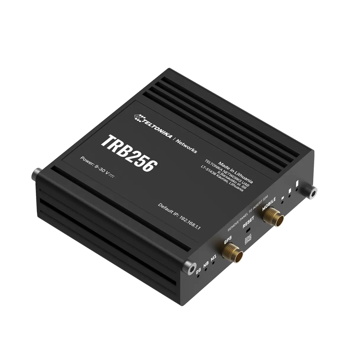 Teltonika TRB256 - Schwarz - Aluminium - IP30 - CE EN IEC 62368-1 2020+ A11 2020