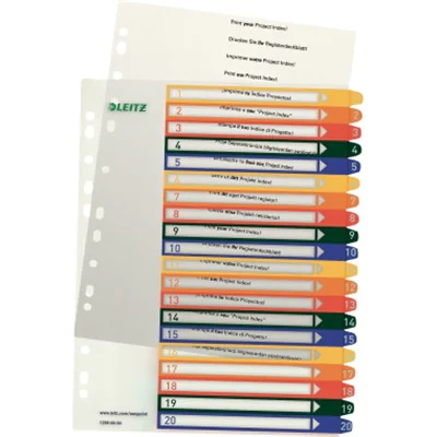 Leitz Register 12960000 A4 PP-Folie PC-beschriftbar 1-20 tr Leitz Register 12960000 A4 PP-Folie PC-beschriftbar 1-20 tr