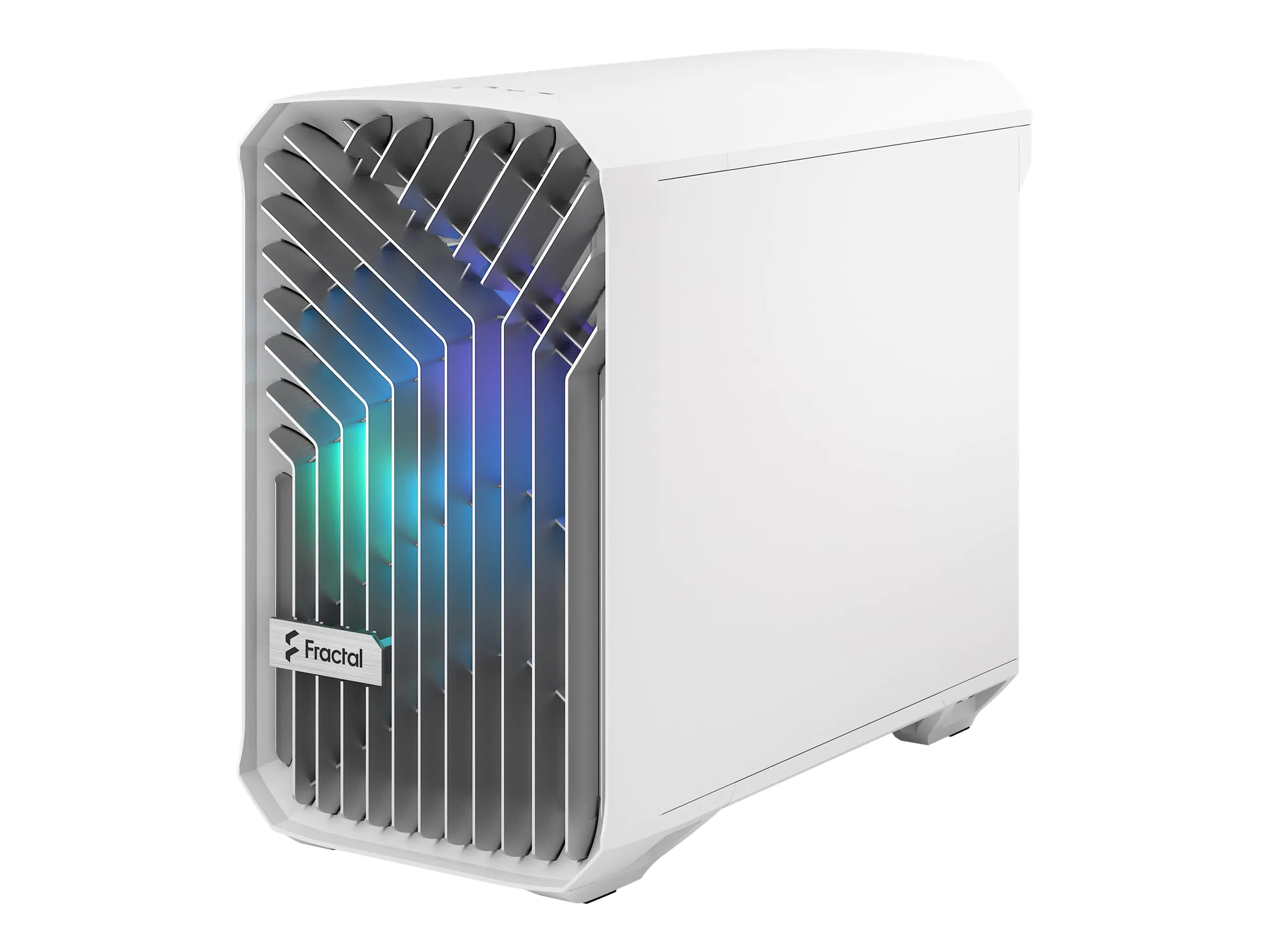 Fractal Design Torrent Nano - Tower - Mini-DTX - Seitenteil mit Fenster (gehärtetes Glas) - keine Spannungsversorgung (ATX) - white RGB clear tint - USB/Audio