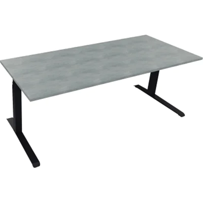 Sitz-/Stehtisch Kufe Doppels. Quad. B2000xT800xH645-1275 an/Beton