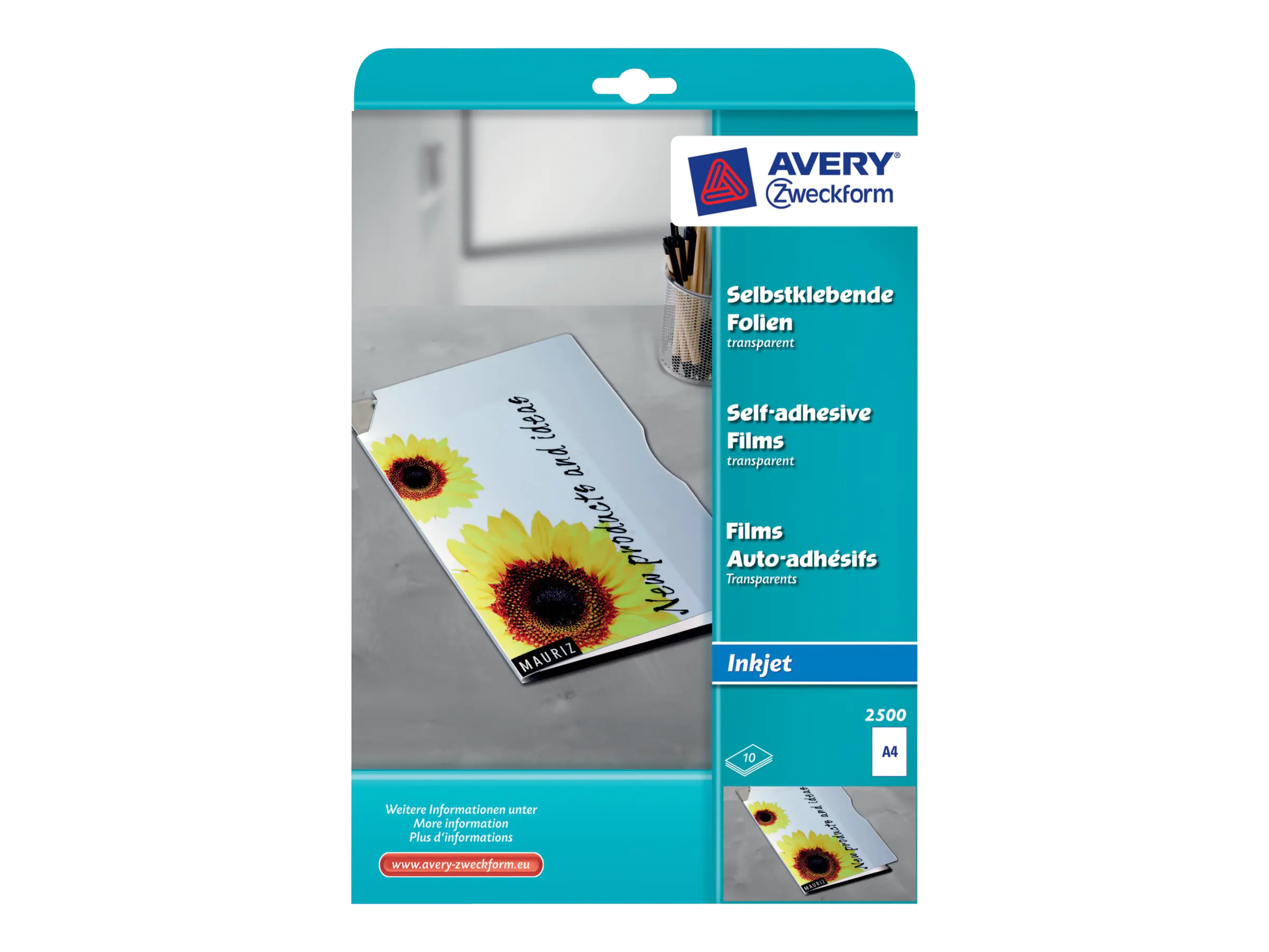 Avery Zweckform Avery - Weiß - A4 (210 x 297 mm) 10 Stck. transparente 2500