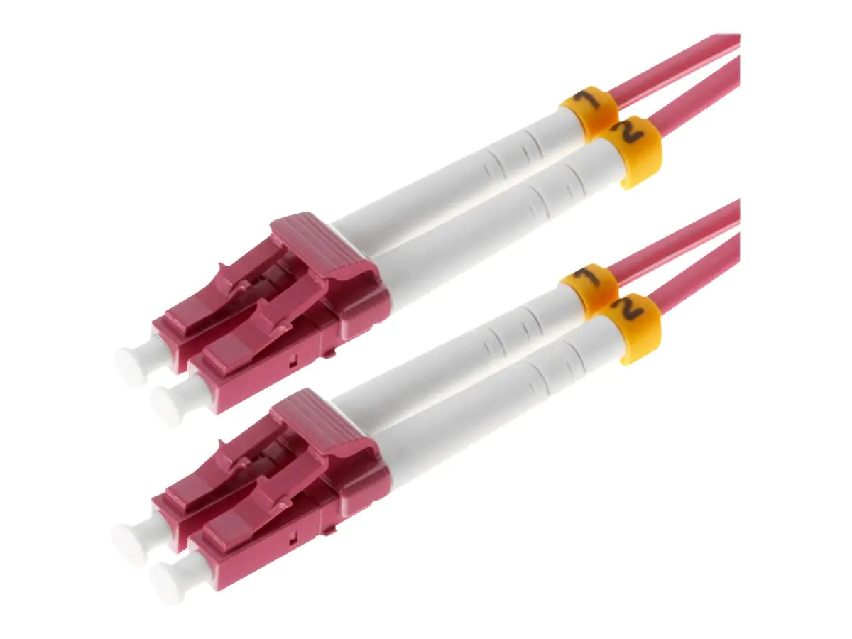 Helos - Patch-Kabel - LC Multi-Mode (M) zu LC Multi-Mode (M) - 1.5 m - Glasfaser - Duplex - 50/125 Mikrometer - OM4 - Erikaviolett Helos - Patch-Kabel - LC Multi-Mode (M) zu LC Multi-Mode (M) - 1.5 m - Glasfaser - Duplex - 50/125 Mikrometer - OM4 - Erikaviolett