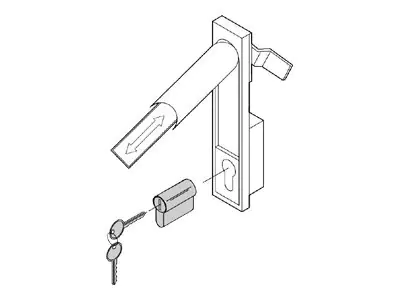 SCHROFF DIN locking cylinder with adapter - Rack-Sicherheitsschloss