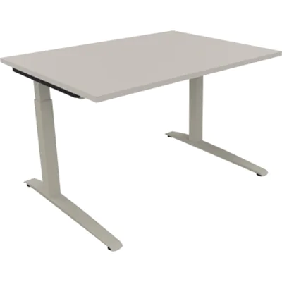 Schreibtisch Kufe Einzels. Quadrat B1200xT900xH650-850 si/Lichtgrau Schreibtisch Kufe Einzels. Quadrat B1200xT900xH650-850 si/Lichtgrau