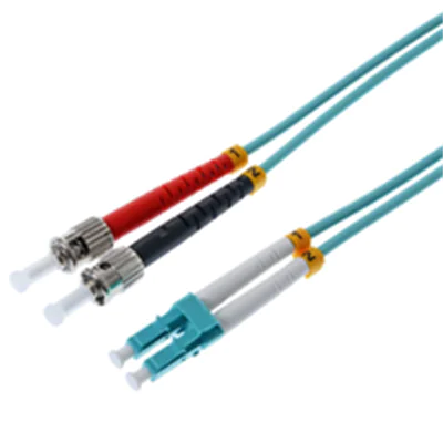 Helos - Patch-Kabel - ST multi-mode (M) zu LC Multi-Mode (M) - 3 m - Glasfaser - Duplex - 50/125 Mikrometer - OM3 - Aquamarin Helos - Patch-Kabel - ST multi-mode (M) zu LC Multi-Mode (M) - 3 m - Glasfaser - Duplex - 50/125 Mikrometer - OM3 - Aquamarin