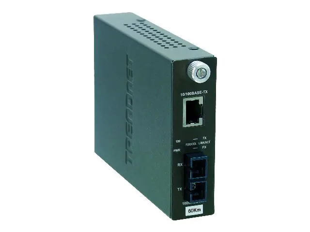 Trendnet TFC-110 S60 - Medienkonverter - 100Mb LAN - 10Base-T, 100Base-FX, 100Base-TX - SC Single-Modus / RJ-45 - bis zu 60 km - TAA-konform