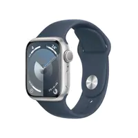 Apple Watch Series 9 (GPS) - 41 mm - Aluminium, Silber - intelligente Uhr mit Sportband - Flouroelastomer - Storm Blue - Bandgröße: S/M - 64 GB - Wi-Fi, Bluetooth, UWB - 31.9 g