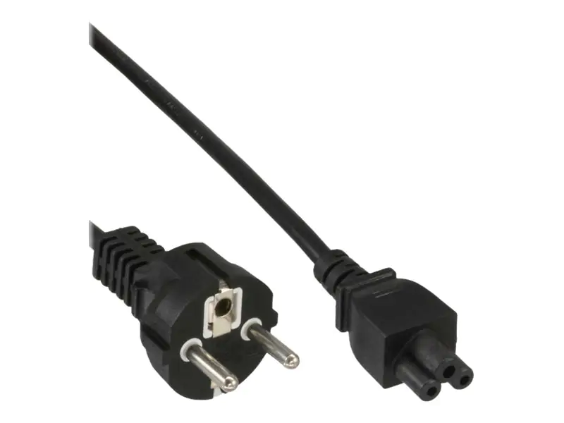 InLine - Stromkabel - power CEE 7/7 (M) zu IEC 60320 C5 - 50 cm - Schwarz