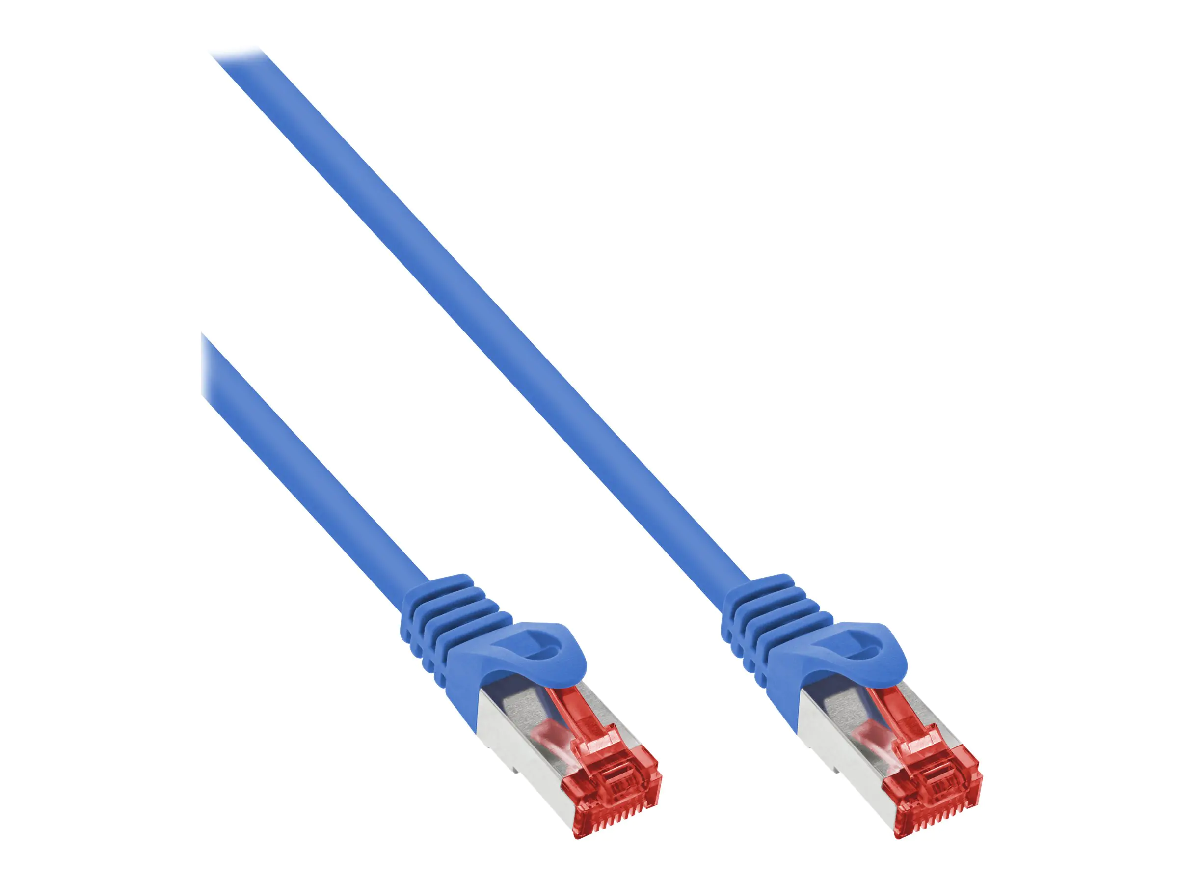 InLine - Patch-Kabel - RJ-45 (M) zu RJ-45 (M) - 50 cm - SFTP, PiMF - CAT 6 - geformt, ohne Haken, robust - Blau (Packung mit 100)