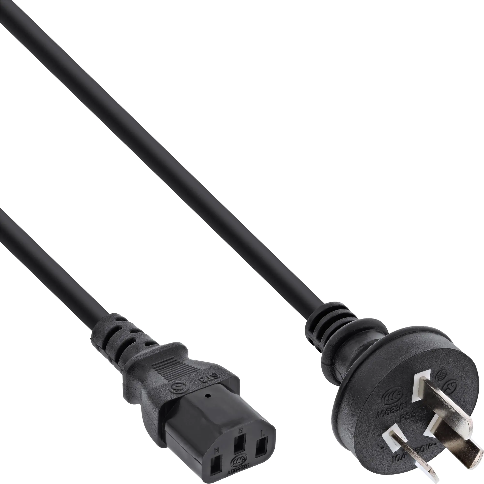 InLine - Stromkabel - SAA AS 3112 (M) zu power IEC 60320 C13 - 1.8 m - Schwarz - China (Packung mit 35)