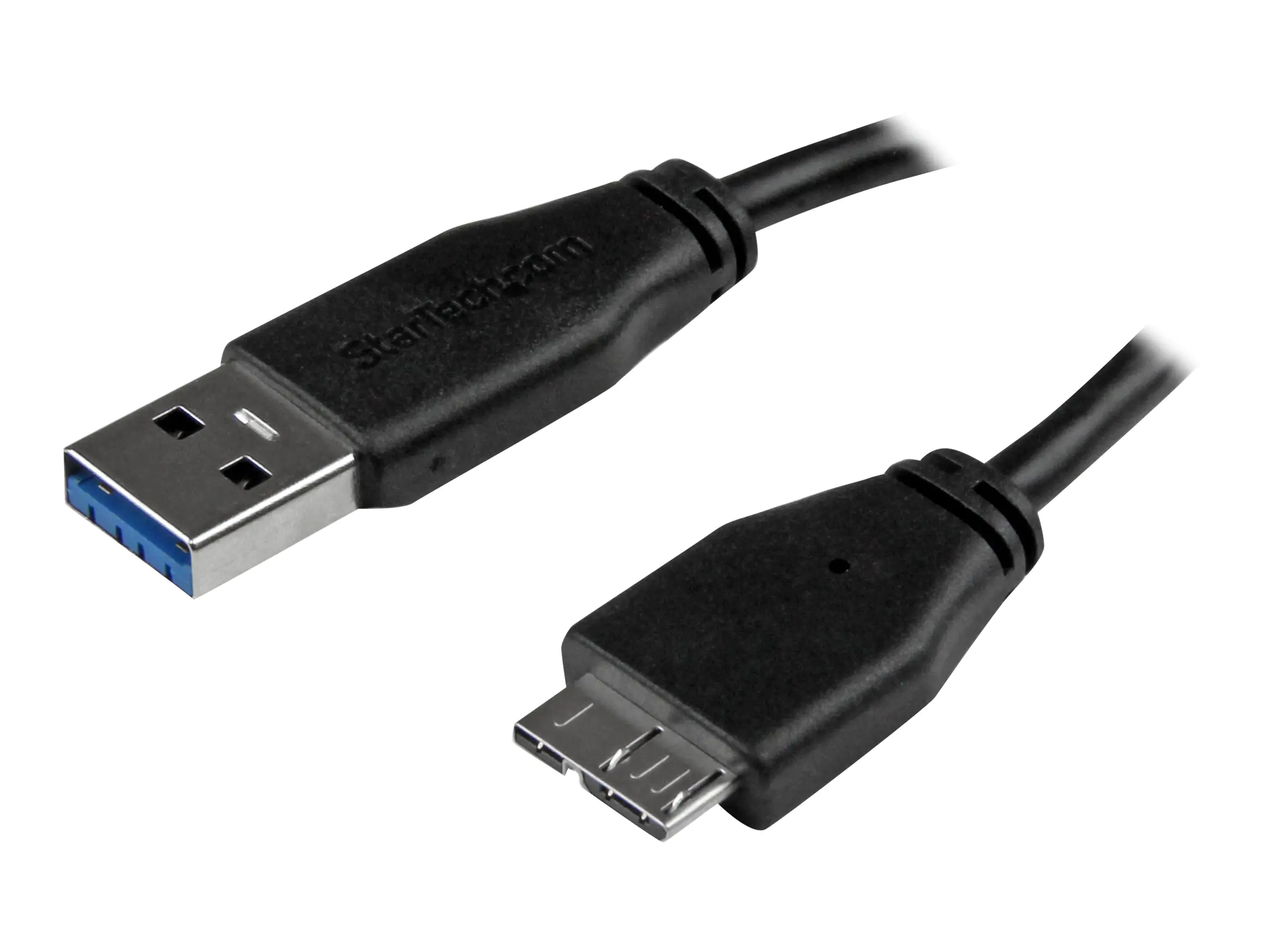 StarTech 2m schlankes SuperSpeed USB 3.0 A auf Micro B Kabel - St/St - USB 3.0 Anschlusskabel - Schwarz - USB-Kabel - Micro-USB Typ B (M) zu USB Typ A (M) - USB 3.0 - 2 m - geformt - Schwarz - für P/N: BNDTBUSB3142, HBS304A24A, PEXUS313AC2V, PEXUSB311A1E,