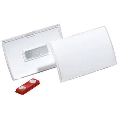 Durable CLICK FOLD - Namensschild - für 54 x 90 mm - Magnet - durchsichtig (Packung mit 10) 8215-19