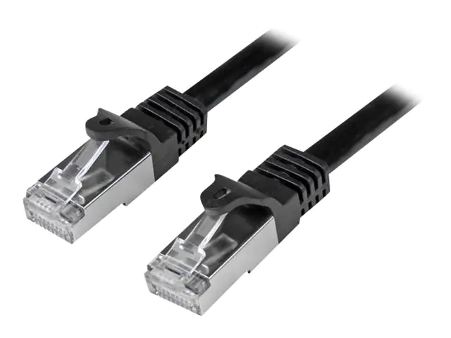 StarTech.com Startech 50cm CAT6 Ethernet Cable, 10 Gigabit Shielded Snagless RJ45 100W PoE Patch Cord, CAT 6 10GbE SFTP Network Cable w/Strain Relief, Black, Wiring is UL Certified/TIA - Category 6 - 26AWG (N6SPAT50CMBK)