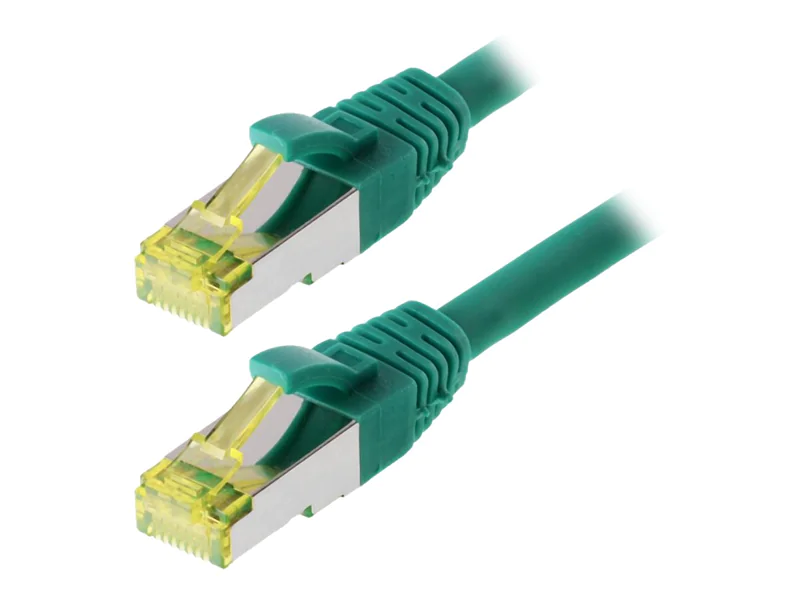 Helos - Patch-Kabel - RJ-45 (M) bis RJ-45 (M) - 10 m - SFTP, PiMF - CAT 6a - halogenfrei, geformt, ohne Haken - grün Helos - Patch-Kabel - RJ-45 (M) bis RJ-45 (M) - 10 m - SFTP, PiMF - CAT 6a - halogenfrei, geformt, ohne Haken - grün