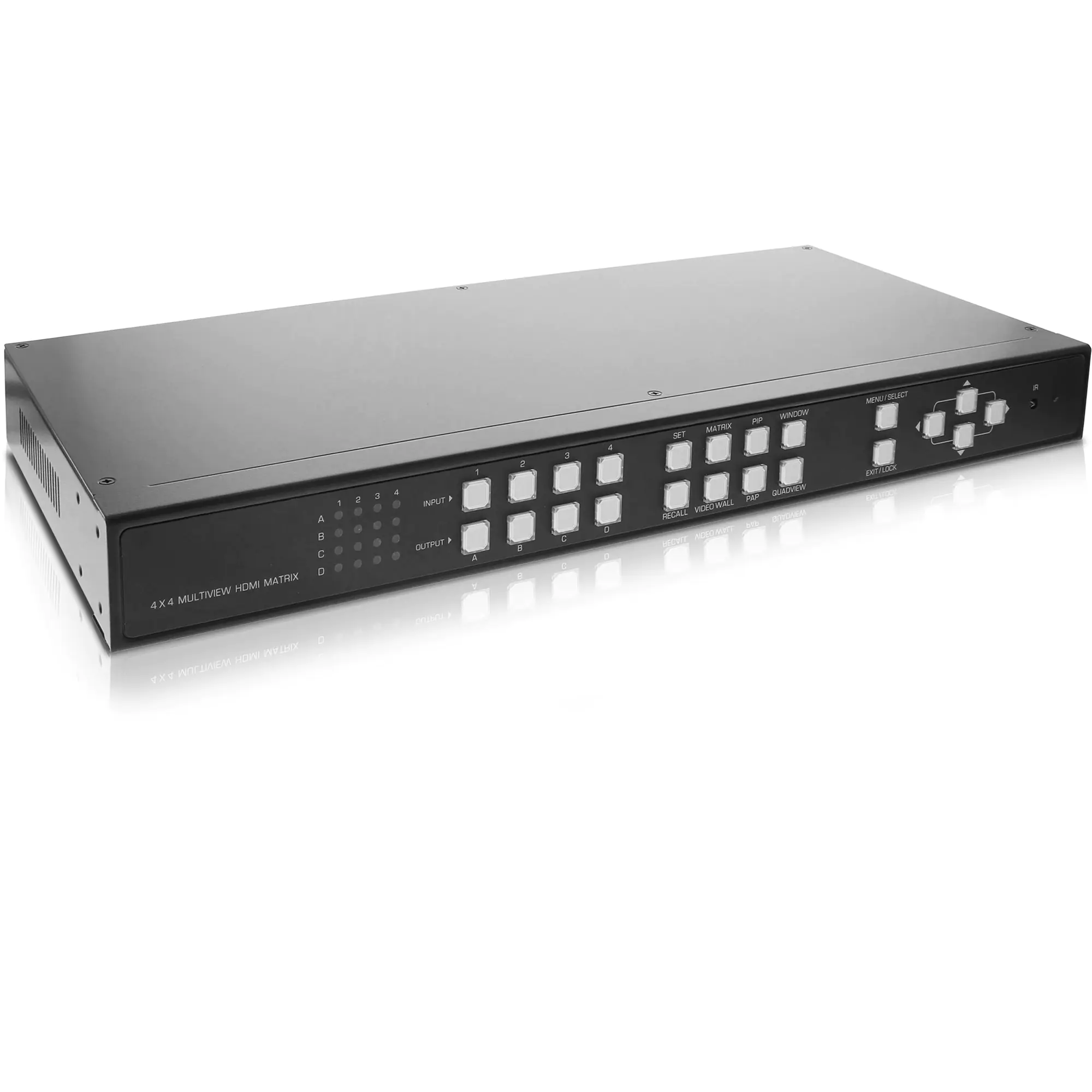 InLine 4x4 Multi-View HDMI Matrix Switch 4 IN 4 OUT Video Wall FullHD - Video/Audio-Schalter - Desktop