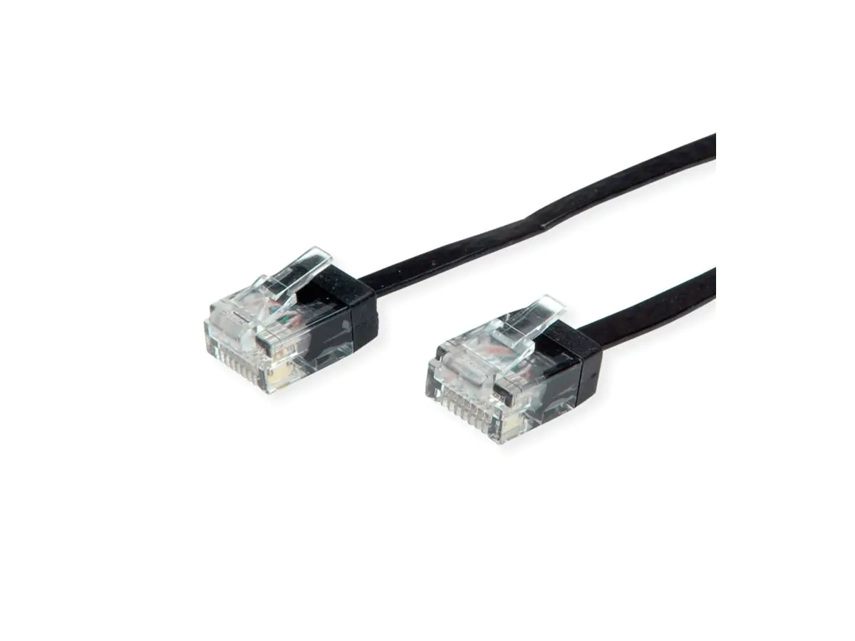 ROLINE UTP Patchkabel Kat6A/Kl.EA Ultraflach schwarz 0.5m - UTP