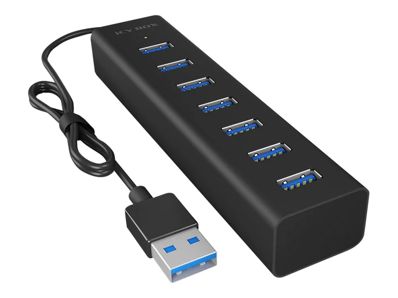 ICY BOX IB-HUB1700-U3 - Hub - 7 x SuperSpeed USB 3.0 - Desktop