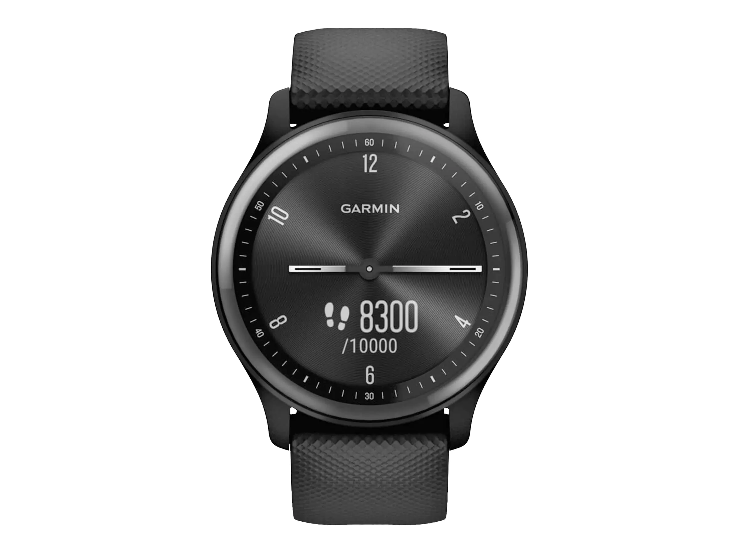 Garmin vívomove Sport - Schwarz - intelligente Uhr mit Band - Silikon - Handgelenkgröße: 125-190 mm - einfarbig - Bluetooth, ANT+ - 19 g