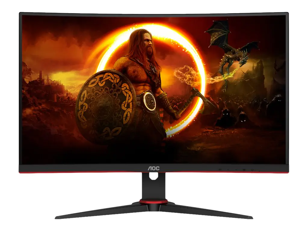 AOC Gaming C27G2E/BK - LED-Monitor - Gaming - gebogen - 68.6 cm (27") - 1920 x 1080 Full HD (1080p) @ 165 Hz - VA - 350 cd/m² - 3000:1 - 1 ms - 2xHDMI, VGA, DisplayPort - Lautsprecher - Schwarz, Rot