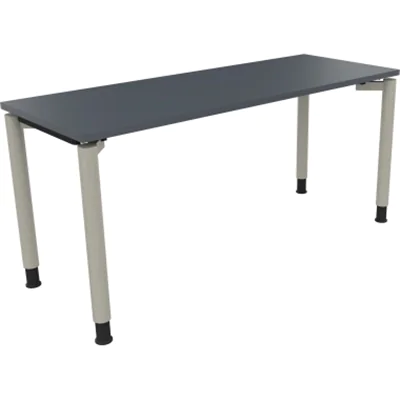 Schreibtisch Vierfuß Rundrohr B1600xT600xH680-820 si/Lavagrau Schreibtisch Vierfuß Rundrohr B1600xT600xH680-820 si/Lavagrau