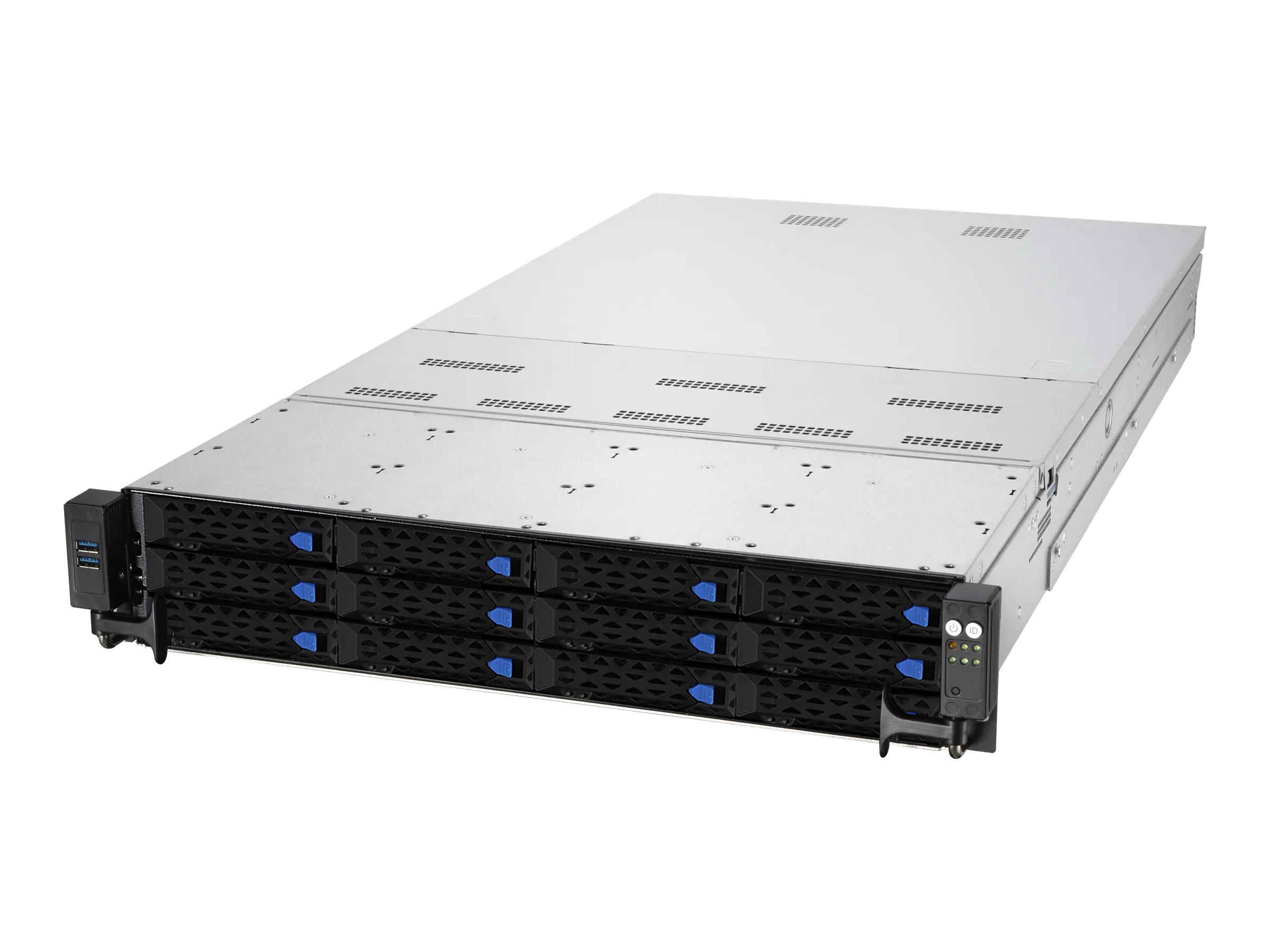 ASUS RS720-E10-RS12 - Server - Rack-Montage - 2U - zweiweg - keine CPU - RAM 0 GB - SATA - Hot-Swap 6.4 cm, 8.9 cm (2.5", 3.5") Schacht/Schächte - keine HDD - AST2600 - 10GbE - kein Betriebssystem - Monitor: keiner