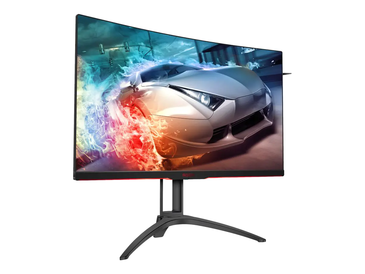 AOC Gaming AG322QC4 - AGON Series - LED-Monitor - 80 cm (31.5") - 2560 x 1440 QHD @ 60 Hz - VA - 300 cd/m² - 2000:1 - 4 ms - 2xHDMI, 2xDisplayPort, VGA - Lautsprecher - mit Re-Spawned 4 Year Advance Replacement and Zero Dead Pixel Guarantee / 1 Year One-T