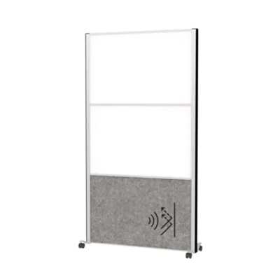 MAUL Stellwand MAULconnecto 100 x 182 cm (B x H) Zweibeinstativ Stahl, 100 % PES-Fasern weiß, dunkelgrau