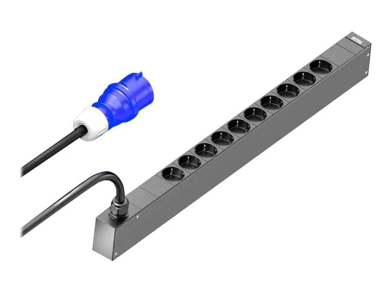 Rittal PDU Basic - Stromverteilungseinheit (Rack - einbaufähig) - Wechselstrom 230 V - 3.7 kW - 1-phasig - Ausgangsanschlüsse: 10 (10 x CEE 7/3) - 0U - 3 m Schnur