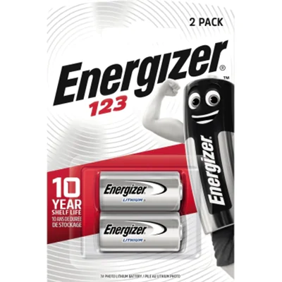 Energizer CR123/CR123A, Einwegbatterie, Lithium, 3 V, 2 Stück(e), 1500 mAh, Silber 628289