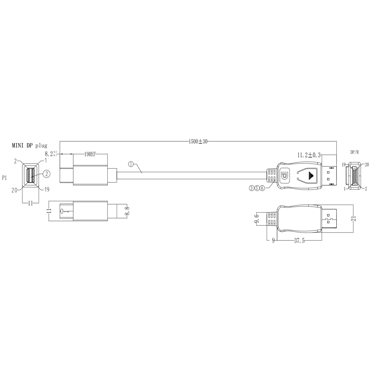 Bachmann Mini Port Replikator Zubehör Anschlusskabel, Mini DP/HDMI, ST./ST., 1,5m Bachmann Mini Port Replikator Zubehör Anschlusskabel, Mini DP/HDMI, ST./ST., 1,5m