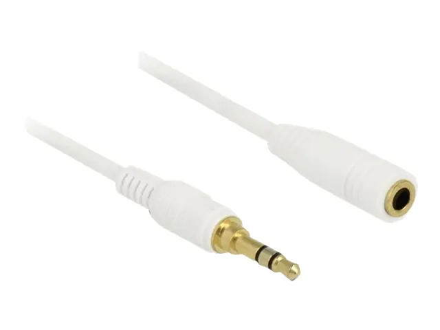 Delock - Audioverlängerungskabel - mini-phone stereo 3.5 mm männlich zu mini-phone stereo 3.5 mm weiblich - 1 m - weiß