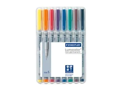 STAEDTLER Lumocolor - Marker - nicht dauerhaft - gemischte Farben - 0.4 mm - extrafein (Packung mit 8) 311 WP8