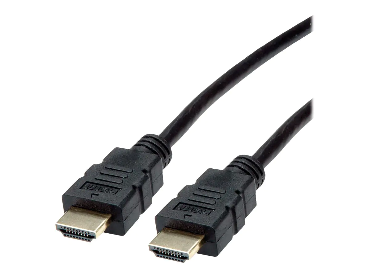 Roline - Highspeed - HDMI-Kabel mit Ethernet - HDMI männlich zu HDMI männlich - 1.5 m - Schwarz - 4K Unterstützung Roline - Highspeed - HDMI-Kabel mit Ethernet - HDMI männlich zu HDMI männlich - 1.5 m - Schwarz - 4K Unterstützung