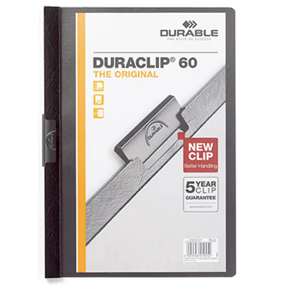 Durable Klemmmappe'Duraclip' A4 transparent/schwarz Hartfolie 220901