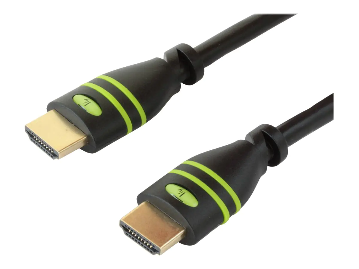 TECHly ICOC HDMI-4-100 - Highspeed - HDMI-Kabel mit Ethernet - HDMI männlich zu HDMI männlich - 10 m - Dreifachisolierung - Schwarz - geformt, 4K Unterstützung, 1080p-Unterstützung, Dolby DTS-HD Master Audio-Unterstützung, Dolby TrueHD-Unterstützung