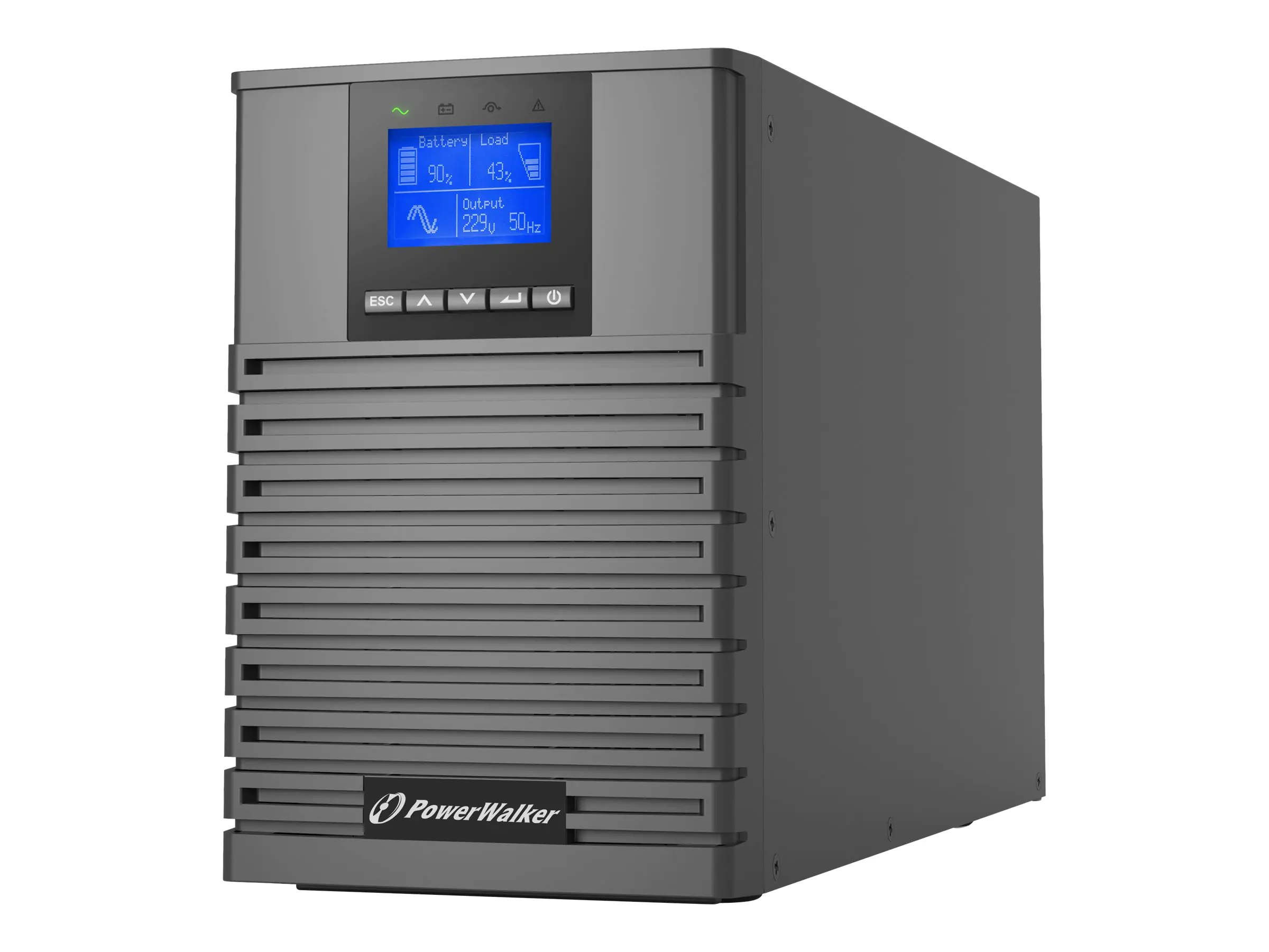 PowerWalker VFI 1000 ICT IoT - USV - AC 160-300 V - 1000 Watt - 1000 VA - 7 Ah - RS-232, USB