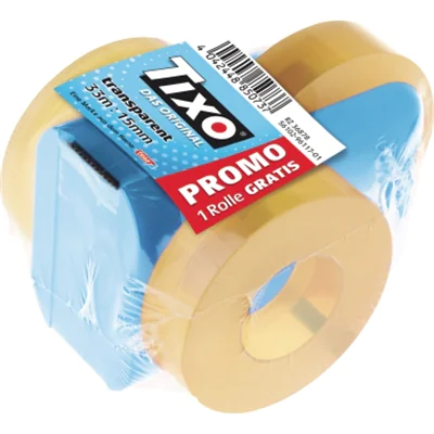 TIXO Handabroller nachfüllbar inkl. 3 Klebefilm TIXO® 15 mm x 33 m (B x L) ohne Lösungsmittel farbig sortiert (freie Farbauswahl nicht möglich)