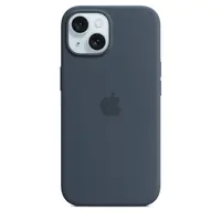 Apple - Hintere Abdeckung für Mobiltelefon - kompatibel mit MagSafe - Silikon - Storm Blue - für iPhone 15