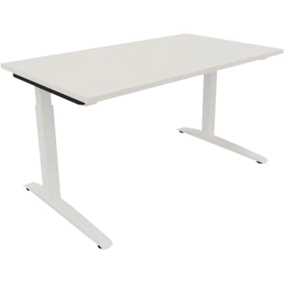 Schreibtisch Kufe Einzels. Quadrat B1400xT800xH650-850 ws/Weiß Schreibtisch Kufe Einzels. Quadrat B1400xT800xH650-850 ws/Weiß