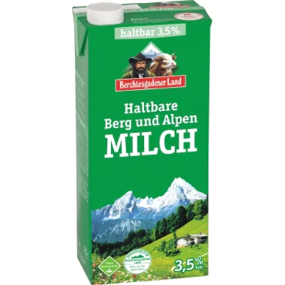 Berchtesgadener Land H-Milch 3,5% 12 x 1 l/Pack. Berchtesgadener Land H-Milch 3,5% 12 x 1 l/Pack.
