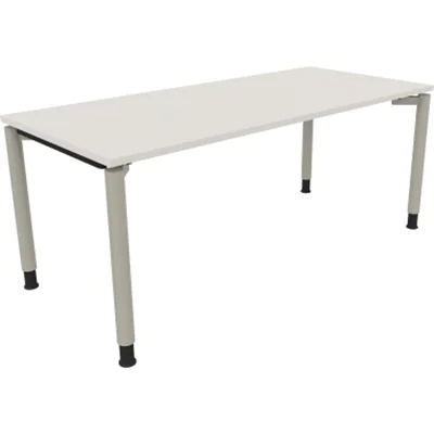 Schreibtisch Vierfuß Rundrohr B1800xT800xH680-820 si/Weiß Schreibtisch Vierfuß Rundrohr B1800xT800xH680-820 si/Weiß