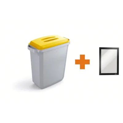 DURABLE Abfalleimer DURABIN® 60L 60l Polypropylen grau 1 Sortierfach