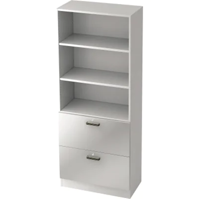 Hammerbacher Registraturschrank V7300/W/S/SG 5OH weiß/silber