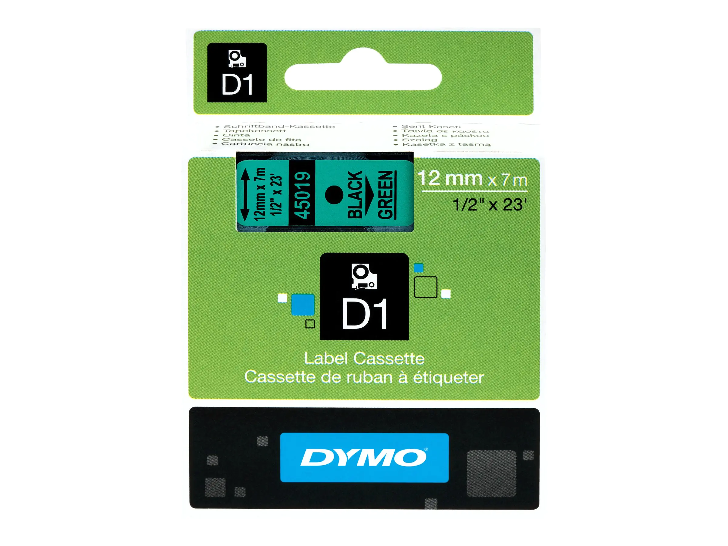 DYMO D1 - Glänzend - Schwarz auf Weiß - Rolle (1,9 cm x 7 m) 1 Kassette(n) Band